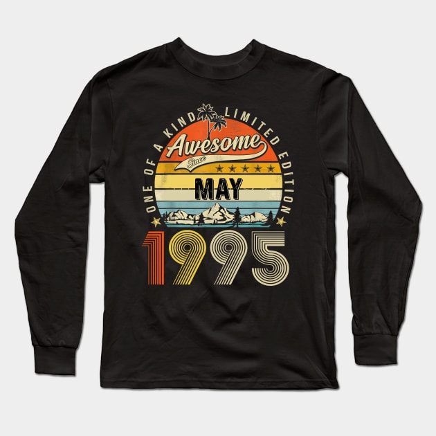 Awesome Since May 1995 Vintage 28th Birthday Long Sleeve T-Shirt by nakaahikithuy